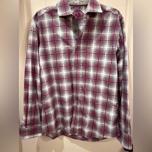 Bugatchi Plaid Men's Button-Up Shirt Size Medium